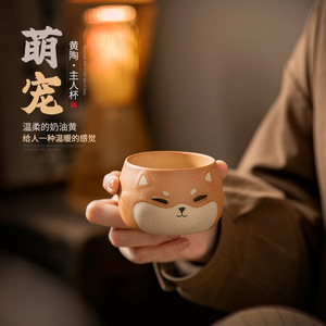Tasse en céramique Shiba Inu, poterie artisanale, design cartoon mignon, tasse à thé personnalisée pour les propriétaires - Product Image 1
