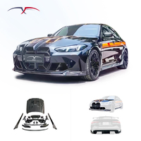 Modification de voiture, style MP, lèvre avant en fibre de carbone, jupe latérale, diffuseur arrière, capot moteur pour BMW M3 G80, kit de carrosserie, mise à niveau