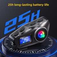 Casque de moto Q58MAX Dual-Core pour casque 5.3, interphone 500M, partage de musique, radio FM, lecteur MP3 sur carte TF, IPX-6