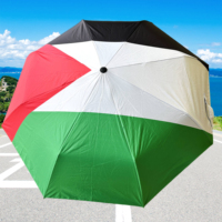 Parapluie Palestine, drapeau national, imperméable, pliable, 21 pouces, pour enfants, en tissu pongé, couleur et logo personnalisables