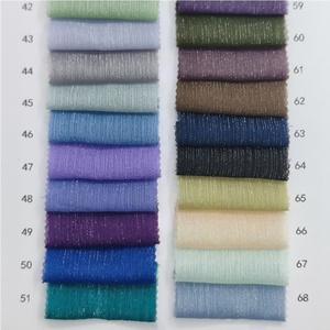 Rts 108 màu sắc chất lượng cao Kim Loại Lụa Crinkle <span class=keywords><strong>Polyester</strong></span> Crepe vải xếp li voan với lurex - Product Image 5