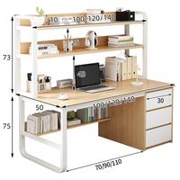 Bureau de table de stockage d'ordinateur domestique/commercial portable et réglable avec commode de grande capacité