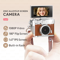 Mini caméra pendentif S169 2MP avec écran rabattable, filtres multiples élégants, flash, options de couleur, collier tendance, câble de données écologique MicroSD