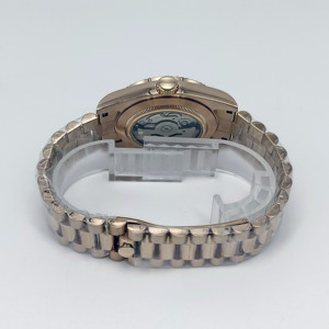 Nuevo Diseño de Reloj de Lujo Unisex con Esfera Marrón con Incrustaciones de Diamantes, Movimiento Mecánico Automático, Reloj de Acero Inoxidable - Product Image 4