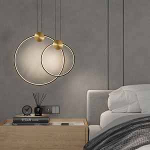 Modern Minimalist LED Bedroom Pendant Light Subtly Luxurious Nordic Style Long Cord All-Copper <b>Small</b> Pendant for <b>Bar</b>/Dining Room - Product Image 4