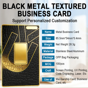 Tarjetas de Visita Metálicas Únicas en Acero Inoxidable Negro Gunmetal con Corte Láser y Letras Huecas <span class=keywords><strong>para</strong></span> Marca de Fitness - Product Image 4