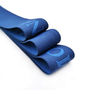 Nylon Jacquard <b>Webbing</b> Elastic Band Debossed Logo Custom Pattern 1.5 Inch Width Custom Colors Free Sample MOQ 500 Meters - Product Image 4