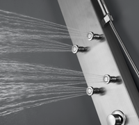 Colonne de douche en acier inoxydable brossé, robinet de bain led 304 colonne de douche de salle de bains panneau de douche mural fabricant ES005