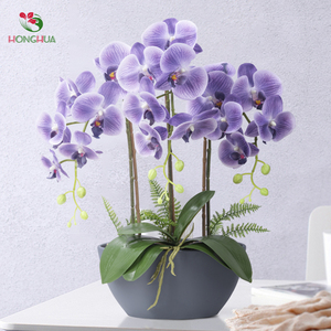 <span class=keywords><strong>Orchidea</strong></span> Artificiale di Lusso con <span class=keywords><strong>Vaso</strong></span>, Effetto Realistico, Prodotta da Honghua Factory - Product Image 1
