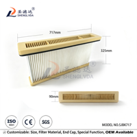 Filtre à air plissé à panneaux plats 717x136x325mm, élément filtrant industriel de remplacement pour systèmes de collecte de poussière