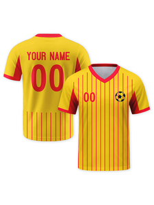 Maglie da Calcio Personalizzate a Maniche Corte 25-26 per Trasferte, 100% Poliestere Tinto in Capo, Asciugatura Rapida, Traspiranti - Vendita Diretta dalla Fabbrica - Product Image 3