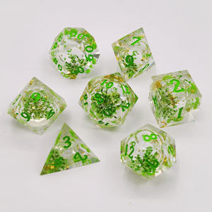 Dados enrollables verdes hechos a mano, <span class=keywords><strong>Goblin</strong></span>, brillante, RPG, personalizado, de resina - Product Image 2