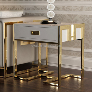 Vendita calda in legno <span class=keywords><strong>consolle</strong></span> da tavolo di lusso Villa <span class=keywords><strong>corridoio</strong></span> oro telaio in acciaio inossidabile tavolo d'ingresso Hotel sala d'ingresso Console tavoli - Product Image 5