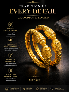 เครื่องประดับแฟชันลายใบไม้ชุบทอง24Ct สำหรับสาวๆในเมืองชุด Kada แบบดั้งเดิมสำหรับงานแต่งงานและงานปาร์ตี้ - Product Image 3