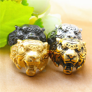 Tiger Head <b>Ring</b> Men's Stainless Steel Retro Gold Animal Shape Punk Style Jewelry Gift - Product Image 4