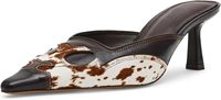 Mules d'été respirantes à talons fins et bout pointu pour femmes, avec logo personnalisé, imprimés animaliers, à enfiler, pour le bureau