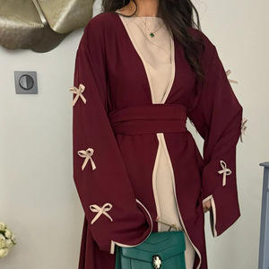 Zifeng OME nueva moda venta Europa Oriente Medio Dubai belleza pura vestido con lazo Abaya - Product Image 2