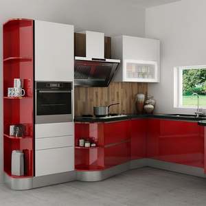 Cuisine complète haut de gamme en kit, style flottant, en forme de L, incurvée, fabriquée en Chine, sur mesure, pour les États-Unis, l'Italie et l'Europe - Product Image 3