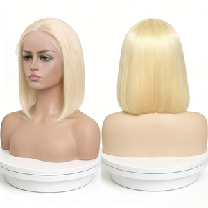 Perruque Lace Front 360 Cheveux Humains Raides Densité 150% HD Sans Colle avec Baby Hair Vente en Gros Perruque Bob Cheveux Humains Remy <span class=keywords><strong>Blond</strong></span> - Product Image 2