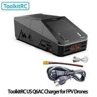 Chargeur intelligent AC/DC 4 canaux 400W/1000W, ToolkitRC Q6AC avec USB-C PD 65W intégré, compatible LiPo 1-6S, NiMH 1-16S, PB 1-10S pour batteries de drones RC