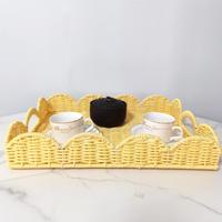Multifunctionele opbergmand van geweven plastic in Scandinavische stijl voor thuisgebruik - fruitmand, snackmand, speelgoedopberger, keukenmand, broodmand