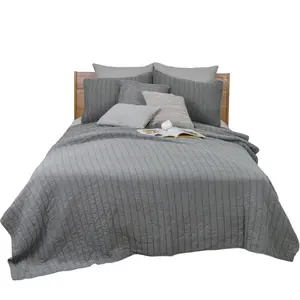 Dalton Đá Rửa Sọc Mẫu Thiết Kế Cổ Điển Đa Màu Sắc Coverlet Set