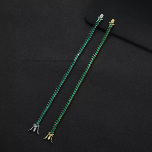 3Mm Three-claw Emerald Zircon Tennis <b>Bracelet</b>, <b>Copper</b> With Zircon Tanjing Fashion Lijing Necklace - Product Image 2