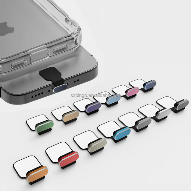 New Design Anti-lost Aluminum Alloy Dust Plug for Mobile Phone Type-C USB C Lightning Dust Cover for Smartphones and Tablets