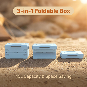 45L Foldable <b>Cooler</b> <b>Box</b> 48H Insulated Portable <b>Ice</b> Chest Waterproof Solar Panel Compatible for Outdoor Camping Picnic - Product Image 5