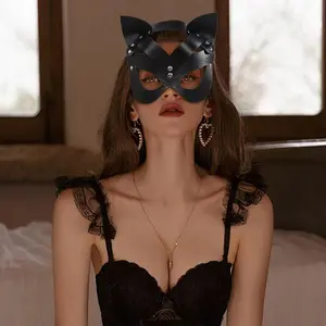 Blindfold sexy SM Couro Fêmea Exótica Fox Coelho Cat Blinder Cosplay Halloween Festa Blindfold