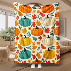 Halloween <b>Pumpkin</b> Ghost Witch Flannel <b>Blanket</b> Throw <b>Blanket</b> Nap <b>Blanket</b> Spooky Halloween Decor Machine Washable Fade Resistant Y - Product Image 3