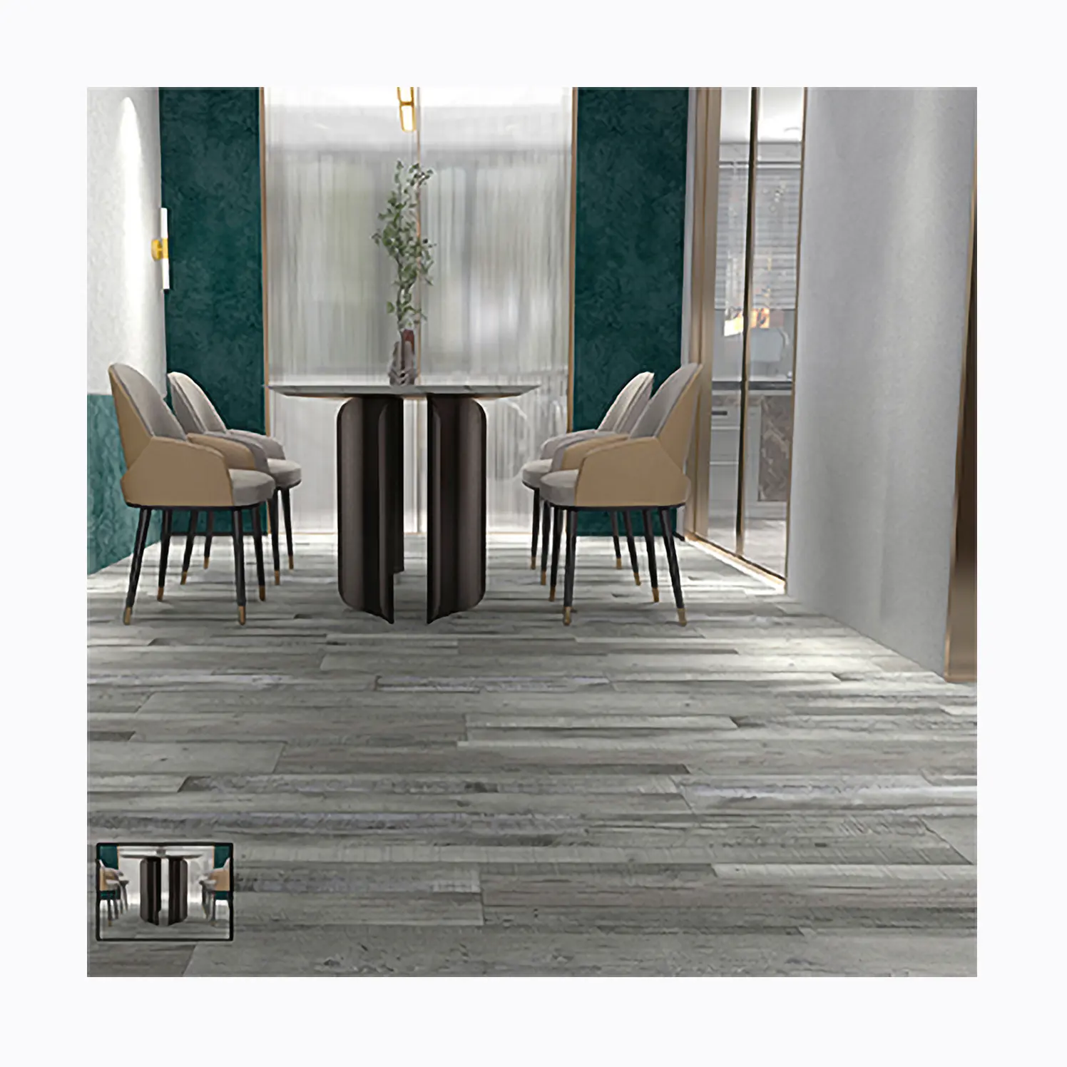 Eco Friendly PVC LVT LVP Clicked Plastic Tejas SPC Suelo de vinilo Material virgen a prueba de agua