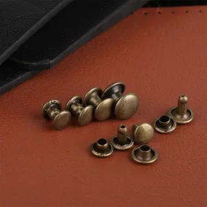 Double-Cap Double Cap Rivets Metal Brass Round Double Cap Studs Rivet 4MM 5MM 6MM 7MM 8MM 9MM 10MM 11MM 12MM 15MM For Leather