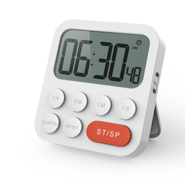 Smart Electronic Digital Timer Stopwatch Plastic Kitchen Cooking Clock Battery Powered Snooze Bedroom Living Room Desk Clocks