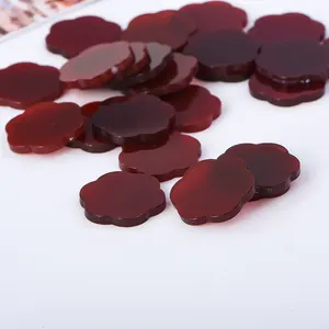 Factory Directly Natural Red Agate Flower Shape Gemstone 10mm Onyx Loose Stones For Diy Jewelry Making