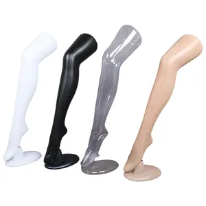 Feminino tamanho branco preto plástico seda meias manequim modelo manequim tornozeleira Display transparente pé perna manequim para mulheres