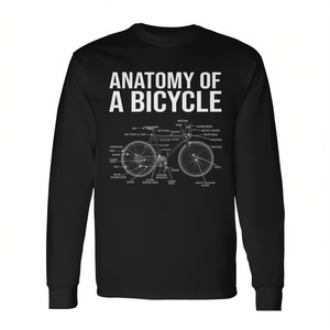 T-shirt à manches longues avec diagramme anatomique des pièces de vélo pour cyclistes - Product Image 2