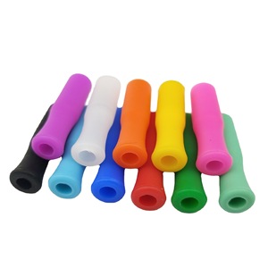 Embout en silicone pour paille, diamètre intérieur 8 mm, manchon pour paille à boire en acier inoxydable, multicolore, accessoire de paille réutilisable - Product Image 1