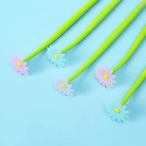 可爱雏菊形黑色墨水0.5毫米中性笔，适合学生和儿童，可定制徽标学校文具用品。 - Product Image 2