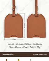 Étiquette de bagage incurvée en PU prête à l'emploi Urban Simplicity, étiquette de dépose pour bagages, étiquette de valise, carte d'embarquement