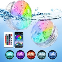 Lampe de plongée à LED colorée RVB pour aquarium Lampe de piscine étanche pour téléphone portable APP Télécommande Lampes de jardin