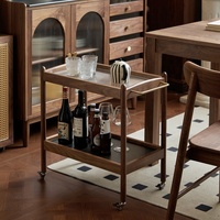 LMX 3033 Meuble de rangement mobile et console de style nordique moderne en noyer noir pour salon, salle à manger et chambre
