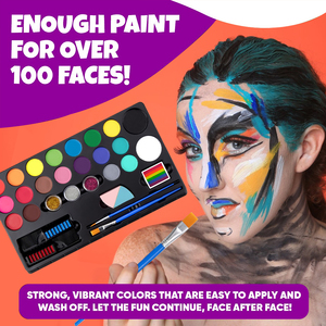 Kit de pintura corporal facial profesional para niños Juego de pintura corporal facial con plantilla de pincel de pintura - Product Image 2