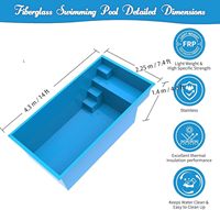 Expédition américaine en 3 jours Petite taille 14ft Outdoor Family Frp Fiberglass Buy a Rectangular Adult Plunge Pools Swimming Outdoor