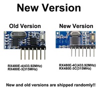 JEO RX480E 433MHZ Module de réception de commutateur de télécommande RF sans fil superhétérodyne 4 voies avec télécommande RX480E