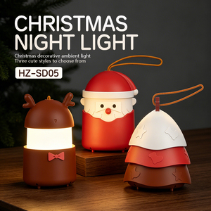 Lampe de table de Noël, Père Noël, veilleuse musicale LED, décoration de chambre à coucher, décoration de Noël - Product Image 5