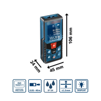 Télémètre laser portatif professionnel GLM 400 haute précision, indice de protection IP54, garantie 1 an