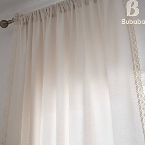 <span class=keywords><strong>Tenda</strong></span> a Rullo Semi-Oscurante in Poliestere e Cotone Personalizzabile Stile Americano per Soggiorno con Partizione in Pizzo - Product Image 2