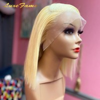 Perruque Bob Blonde 613 13x4 Full Frontal, 10-18 Pouces, Densité 150, Lisse Baguette, 100% Cheveux Humains