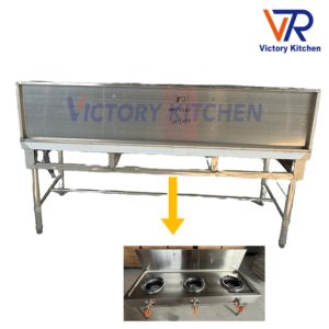 Estufa Comercial VCT de 3 Quemadores Kwali, de Acero Inoxidable, Compatible con Gas LP, Calentamiento Rápido, para Uso en Hoteles - Product Image 4